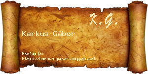 Karkus Gábor névjegykártya