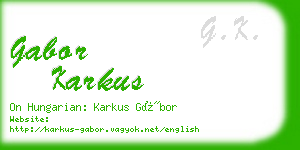 gabor karkus business card